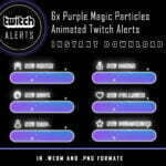 Purple Twitch Alerts - Magic Particles Animated Alerts