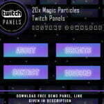 Purple Twitch Panels - 20x Purple Magic Particles Panels
