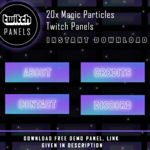 Purple Twitch Panels - 20x Purple Magic Particles Panels