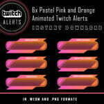 Twitch Alerts Pastel Pink & Orange - Slider Window Animated Alerts