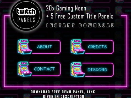 Twitch Panels Neon - 20x Neon Gaming Twitch Panels
