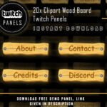Wood Twitch Panels - 20x Clipart Wood Board Panels