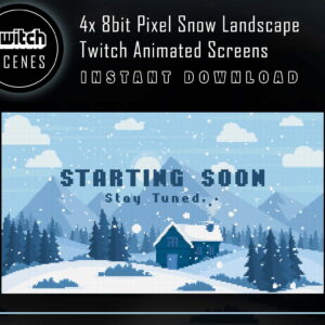 8bit Pixel Twitch Animated Scenes | Snow Landscape Screen