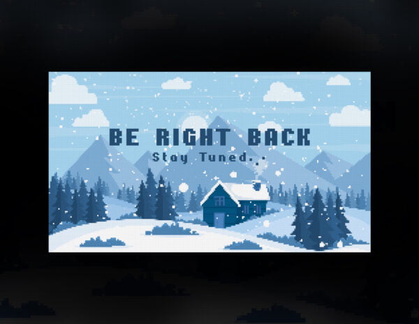 8bit Pixel Twitch Animated Scenes | Snow Landscape Screen | Be right back