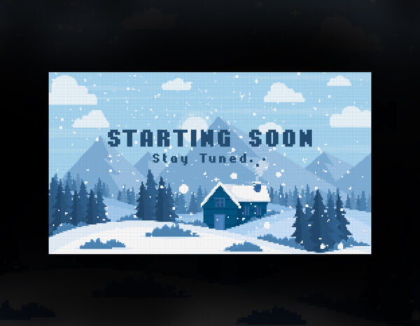 8bit Pixel Twitch Animated Scenes | Snow Landscape Screen | Starting Soon