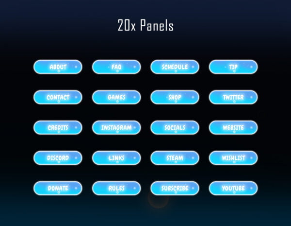 Blue Twitch Overlay Package - Magic Bubble Streaming Package Panels