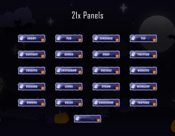 Halloween Twitch Overlay Package - Animated Cute Ghost/ Boo Panels