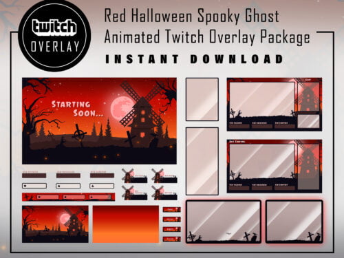 Horror Twitch Overlay Pack - Halloween Spooky Ghost Landscape