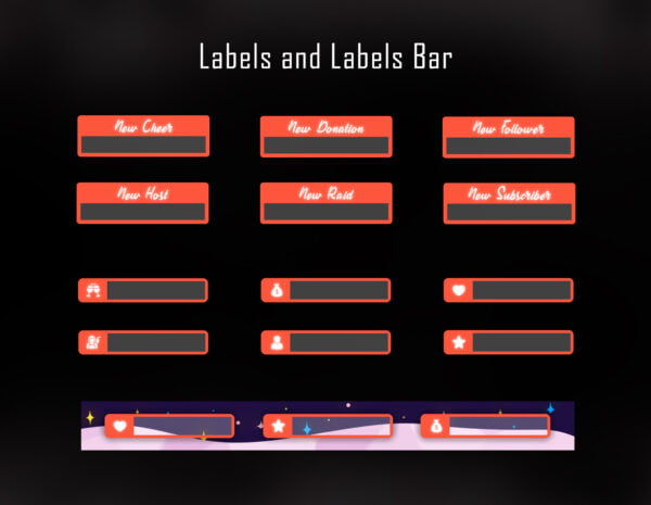 Magic Coffee Twitch Overlay Package / Vtuber Streaming Overlay Labels