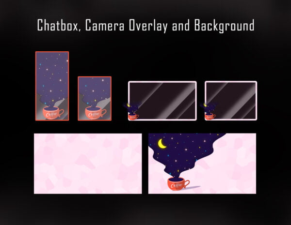 Magic Coffee Twitch Overlay Package / Vtuber Streaming Overlay - Overlays