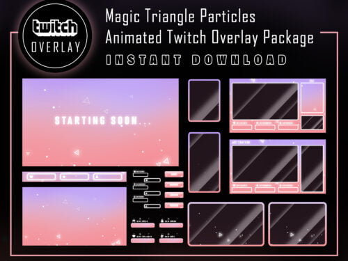 Magic Twitch Overlay Package - Animated Magic Triangle Particles