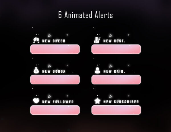 Magic Twitch Overlay Package - Animated Magic Triangle Particles Alerts