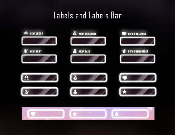 Magic Twitch Overlay Package - Animated Magic Triangle Particles Labels