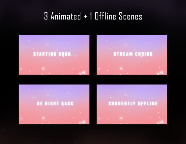 Magic Twitch Overlay Package - Animated Magic Triangle Particles Scenes