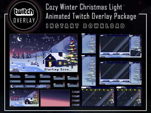 Winter Christmas Light Twitch Overlay Package