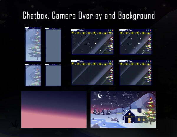 Winter Christmas Light Twitch Overlay Package Overlays