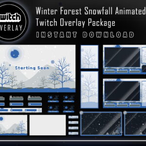Winter Forest Twitch Overlay Package with Snowfall Animation