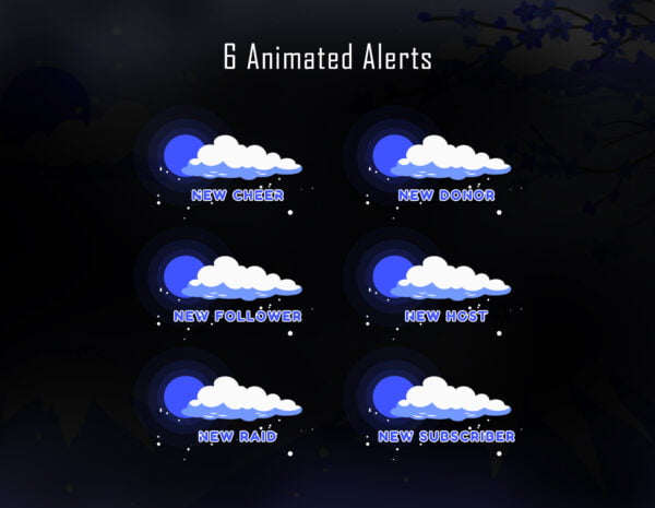 Winter Twitch Overlay Package with Cool Snowfall vibes Animation Alerts