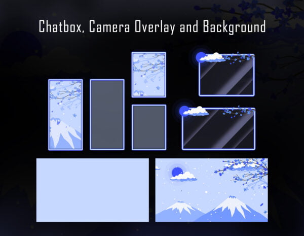 Winter Twitch Overlay Package with Cool Snowfall vibes Animation Overlays
