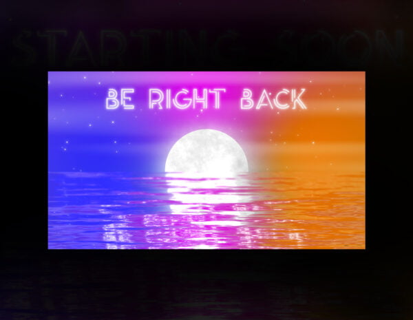 Moonlight Twitch Screen: Sky, Stars, & Sea Reflection Animation | be right back