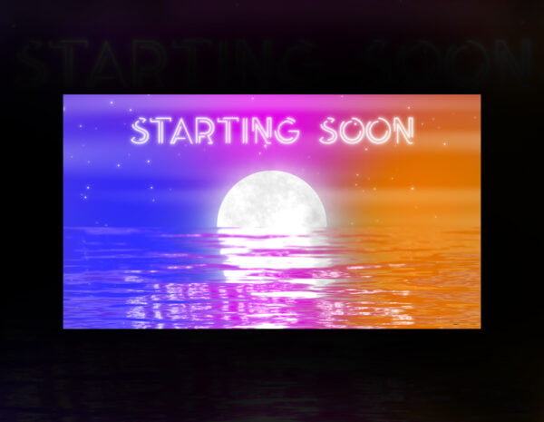 Moonlight Twitch Screen: Sky, Stars, & Sea Reflection Animation | starting soon