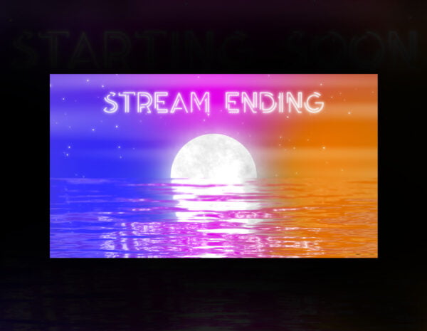 Moonlight Twitch Screen: Sky, Stars, & Sea Reflection Animation | stream ending