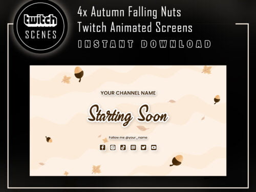 Autumn Twitch Animated Scenes with Falling Nuts Animation