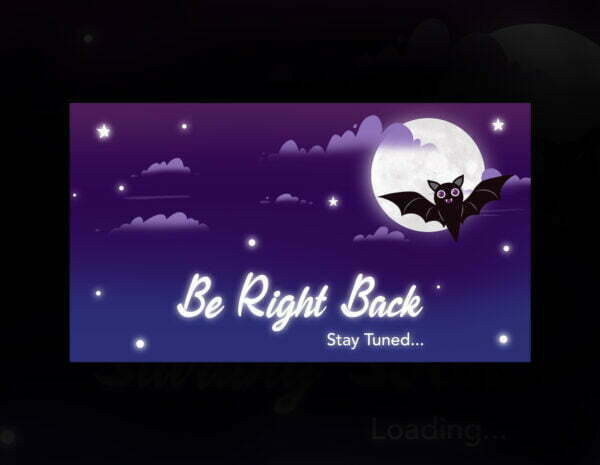 Halloween Twitch Scenes with Cute Bat & Moon Animation Screens | Be right back