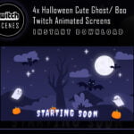 Halloween Twitch Animated Scenes: Playful Ghost/ Boo Animation