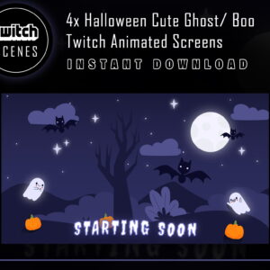 Halloween Twitch Animated Scenes: Playful Ghost/ Boo Animation