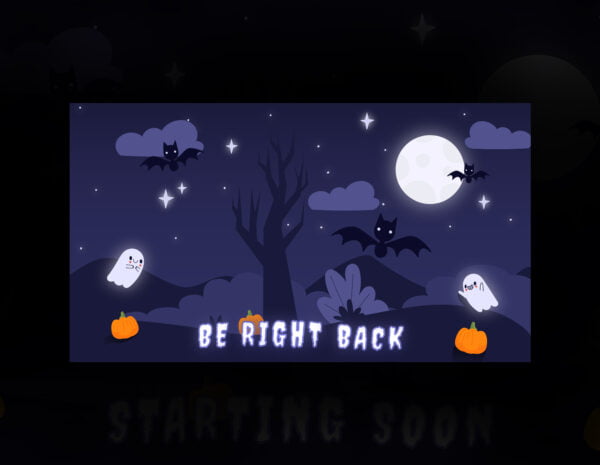 Halloween Twitch Animated Scenes: Playful Ghost/ Boo Animation | Be right back