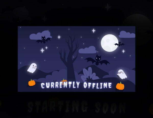 Halloween Twitch Animated Scenes: Playful Ghost/ Boo Animation | Currently offline