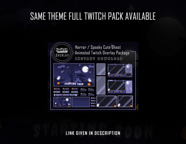 Halloween Twitch Animated Scenes: Playful Ghost/ Boo Animation | Full twitch overlay package
