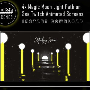Moonlit Sea Path Twitch Screen with Yellow Light Animation