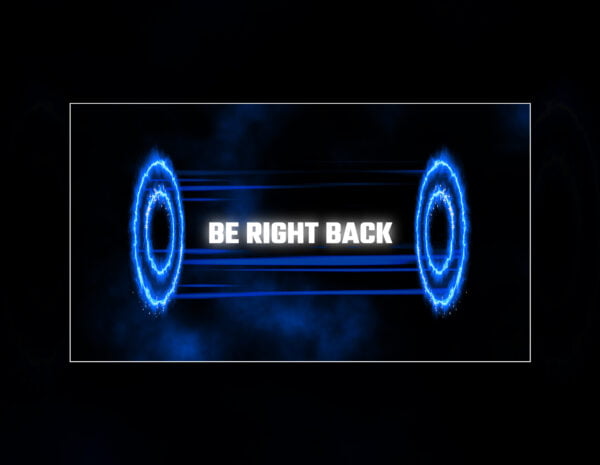 Neon Twitch Scenes with Multi Color Portal Animation Screens | Be right back