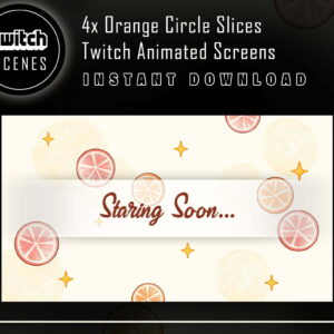 Orange Twitch Animated Screen with Slices Motion Animation