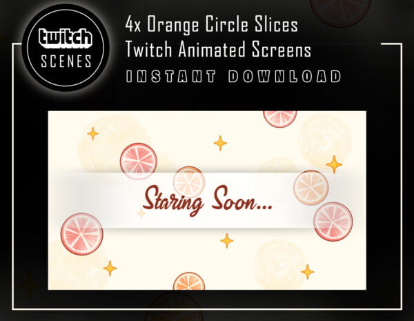 Orange Twitch Animated Screen with Slices Motion Animation