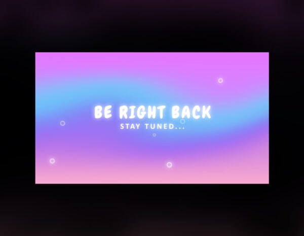 Pastel Twitch Screen with Pink & Blue Magic Bubble Animation | Be right back