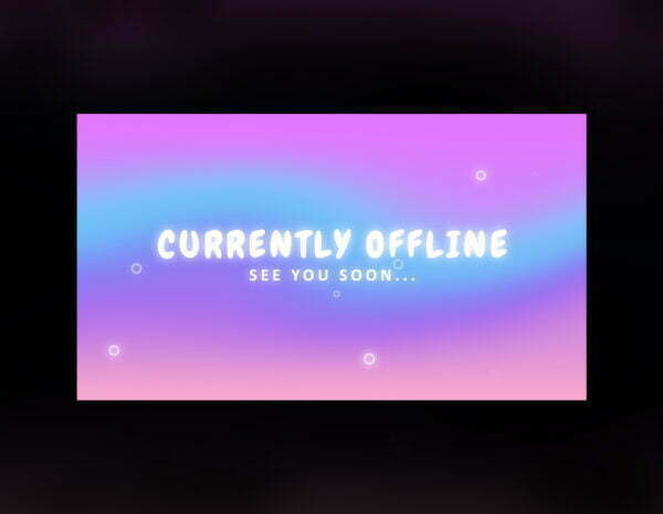 Pastel Twitch Screen with Pink & Blue Magic Bubble Animation | Currently Offline