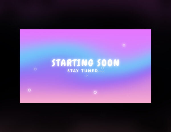 Pastel Twitch Screen with Pink & Blue Magic Bubble Animation | Starting Soon