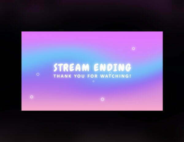 Pastel Twitch Screen with Pink & Blue Magic Bubble Animation | Stream Ending