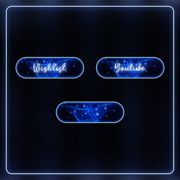 Twitch graphics in light blue for streamers