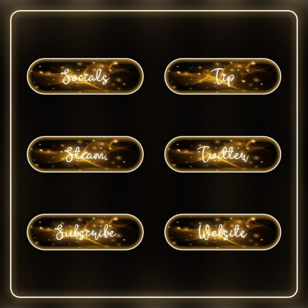 Cozy and stylish Twitch panels in gold
