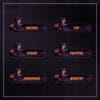 21 spooky Twitch panels with orange glowing text and seated witch character