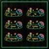 Cute and cozy flower-themed Twitch panels in soft neon colors