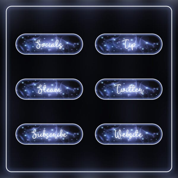 21 Twitch panels in pastel blue with clean stylish look