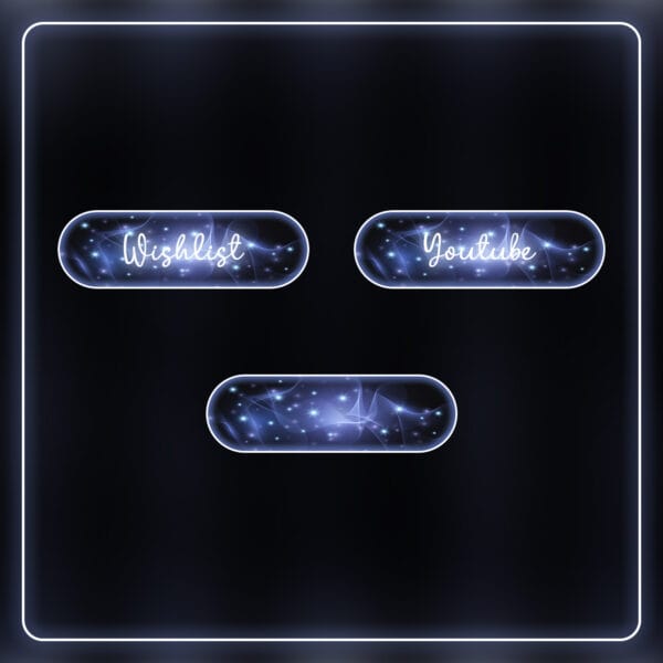 Light blue magic flash Twitch panels for cozy streamers