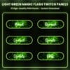 Light green magic flash Twitch panels with glowing sparkle