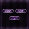 Twitch graphics with pastel purple flash design