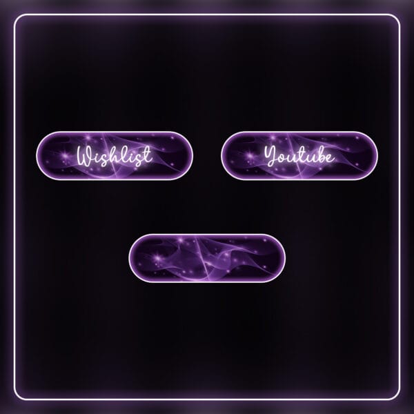 Twitch graphics with pastel purple flash design